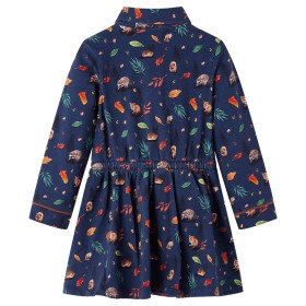 Kinderkleid mit Langen Ärmeln Marineblau 116
