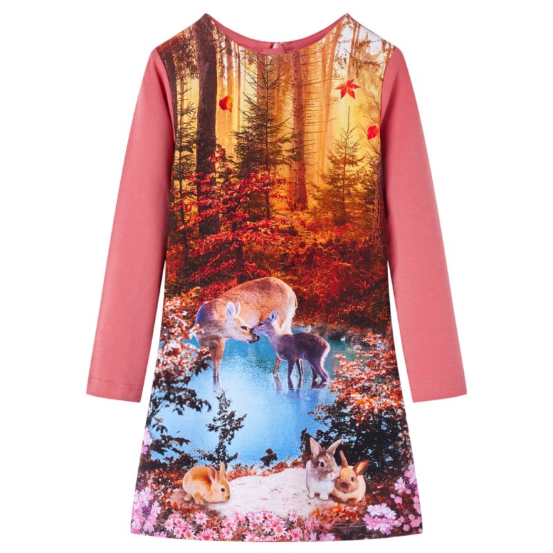 Kinderkleid mit Langen Ärmeln Altrosa 104 Kinderkleid mit Langen Ärmeln Altrosa 104