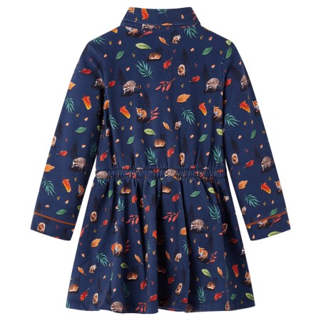 Kinderkleid mit Langen Ärmeln Marineblau 140