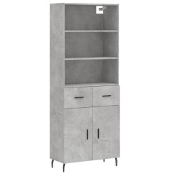 vidaXL Highboard Betongrau 69,5x34x180 cm Holzwerkstoff
