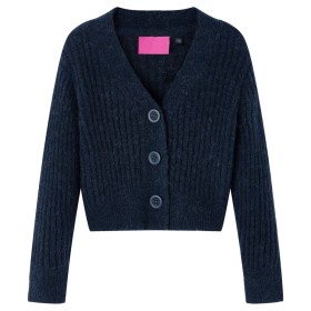 Kinder-Strickjacke Marineblau 140