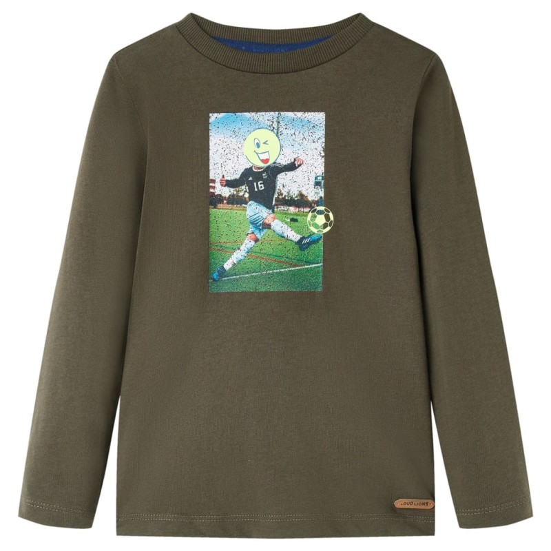 Kinder-Langarmshirt Khaki 116 Kinder-Langarmshirt Khaki 116