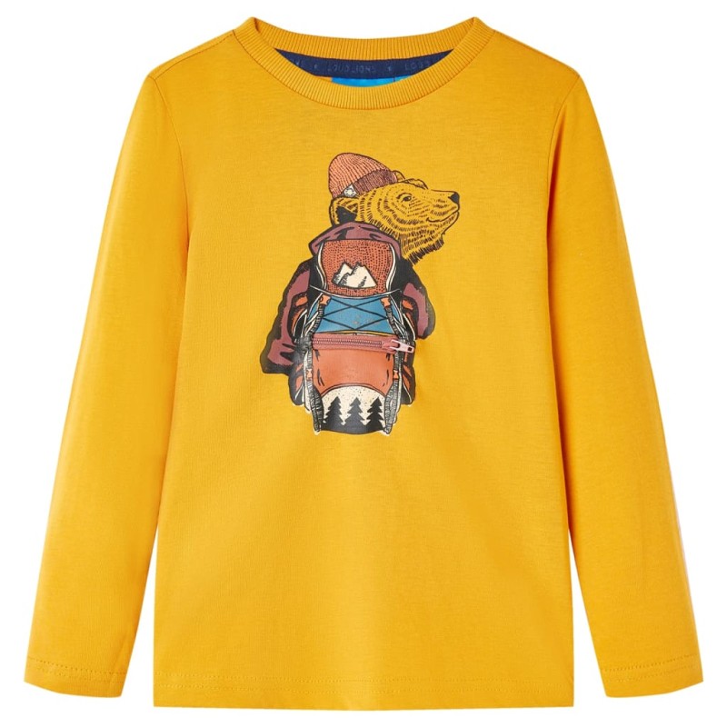 Kinder-Langarmshirt Ocker 128 Kinder-Langarmshirt Ocker 128
