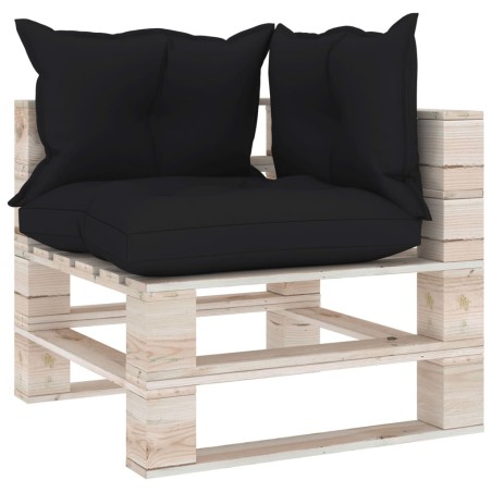 Garten-Ecksofa aus Paletten mit Kissen Kiefernholz