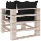 Garten-Ecksofa aus Paletten mit Kissen Kiefernholz Garten-Ecksofa aus Paletten mit Kissen Kiefernholz