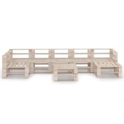 8-tlg. Garten-Lounge-Set aus Paletten Kiefernholz