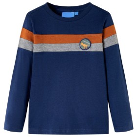 Kinder-Langarmshirt Marineblau 140