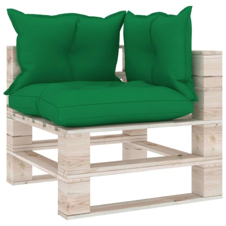 Garten-Ecksofa aus Paletten mit Kissen Kiefernholz