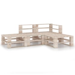 4-tlg. Garten-Lounge-Set aus Paletten Kiefernholz