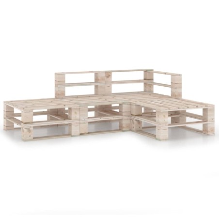 4-tlg. Garten-Lounge-Set aus Paletten Kiefernholz