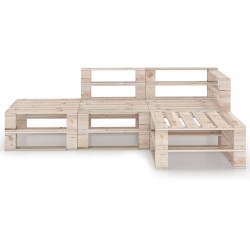 4-tlg. Garten-Lounge-Set aus Paletten Kiefernholz