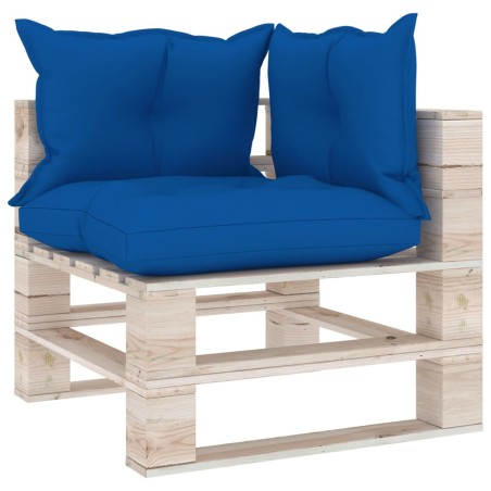 Garten-Ecksofa aus Paletten mit Kissen Kiefernholz