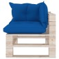Garten-Ecksofa aus Paletten mit Kissen Kiefernholz Garten-Ecksofa aus Paletten mit Kissen Kiefernholz
