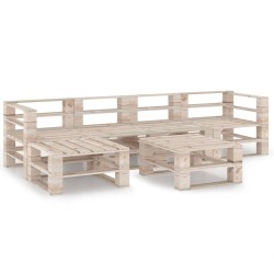 6-tlg. Garten-Lounge-Set aus Paletten Kiefernholz