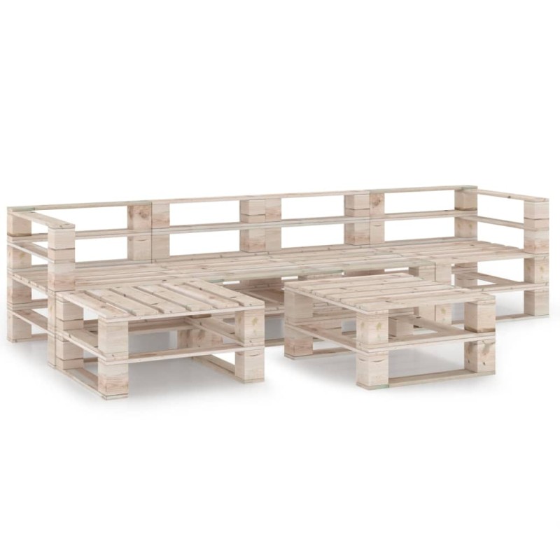 6-tlg. Garten-Lounge-Set aus Paletten Kiefernholz 6-tlg. Garten-Lounge-Set aus Paletten Kiefernholz