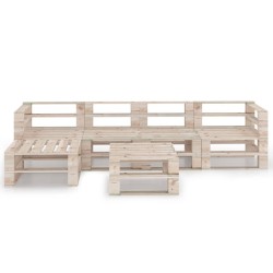 6-tlg. Garten-Lounge-Set aus Paletten Kiefernholz