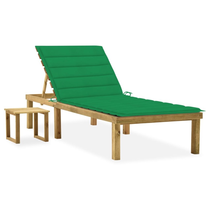 vidaXL Garten-Sonnenliege mit Tisch und Auflage Kiefer Imprägniert vidaXL Garten-Sonnenliege mit Tisch und Auflage Kiefer Imprägniert