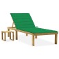 vidaXL Garten-Sonnenliege mit Tisch und Auflage Kiefer Imprägniert vidaXL Garten-Sonnenliege mit Tisch und Auflage Kiefer Imprägniert
