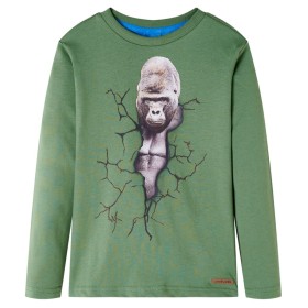 Kinder-Langarmshirt Helles Khaki 116