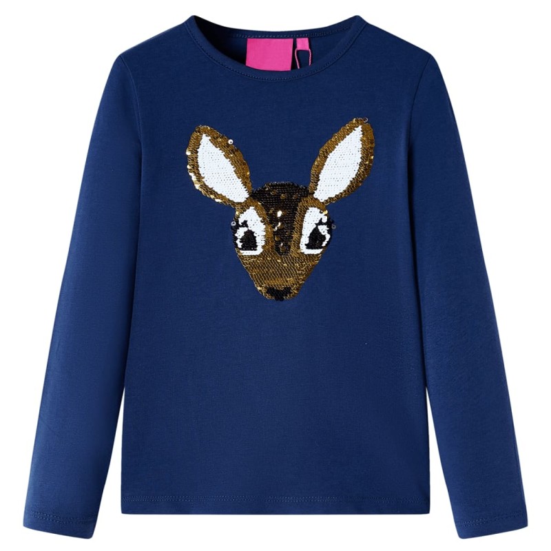 Kinder-Langarmshirt Marineblau 128 Kinder-Langarmshirt Marineblau 128