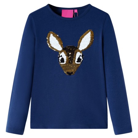 Kinder-Langarmshirt Marineblau 128