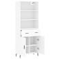 Highboard Weiß 69,5x34x180 cm Holzwerkstoff Highboard Weiß 69,5x34x180 cm Holzwerkstoff