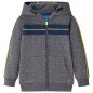 Kinder-Kapuzenpullover mit Reißverschluss Grau Melange 128 Kinder-Kapuzenpullover mit Reißverschluss Grau Melange 128