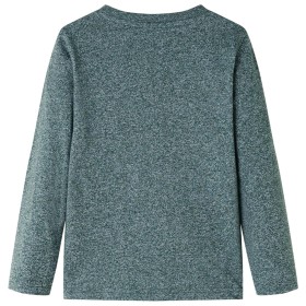 Kinder-Langarmshirt Dunkelgrün Melange 116