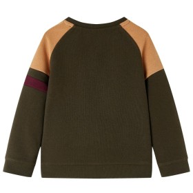 Kinder-Sweatshirt Dunkles Khaki und Kamelbraun 140