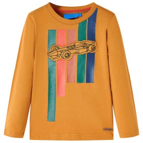 Kinder-Langarmshirt Dunkles Ocker 140