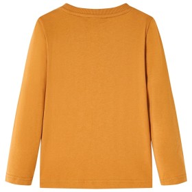 Kinder-Langarmshirt Dunkles Ocker 140