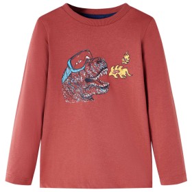 Kinder-Langarmshirt Dunkelrot 104