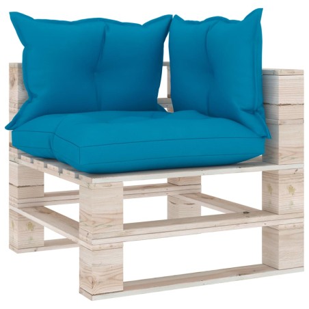 Garten-Ecksofa aus Paletten mit Kissen Kiefernholz