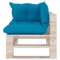 Garten-Ecksofa aus Paletten mit Kissen Kiefernholz Garten-Ecksofa aus Paletten mit Kissen Kiefernholz