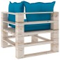 Garten-Ecksofa aus Paletten mit Kissen Kiefernholz Garten-Ecksofa aus Paletten mit Kissen Kiefernholz