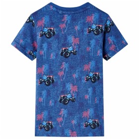 Kinder-T-Shirt Dunkelblau Melange 140