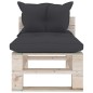 Outdoor-Mittelsofa Paletten mit Kissen Kiefernholz Outdoor-Mittelsofa Paletten mit Kissen Kiefernholz