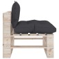 Outdoor-Mittelsofa Paletten mit Kissen Kiefernholz Outdoor-Mittelsofa Paletten mit Kissen Kiefernholz