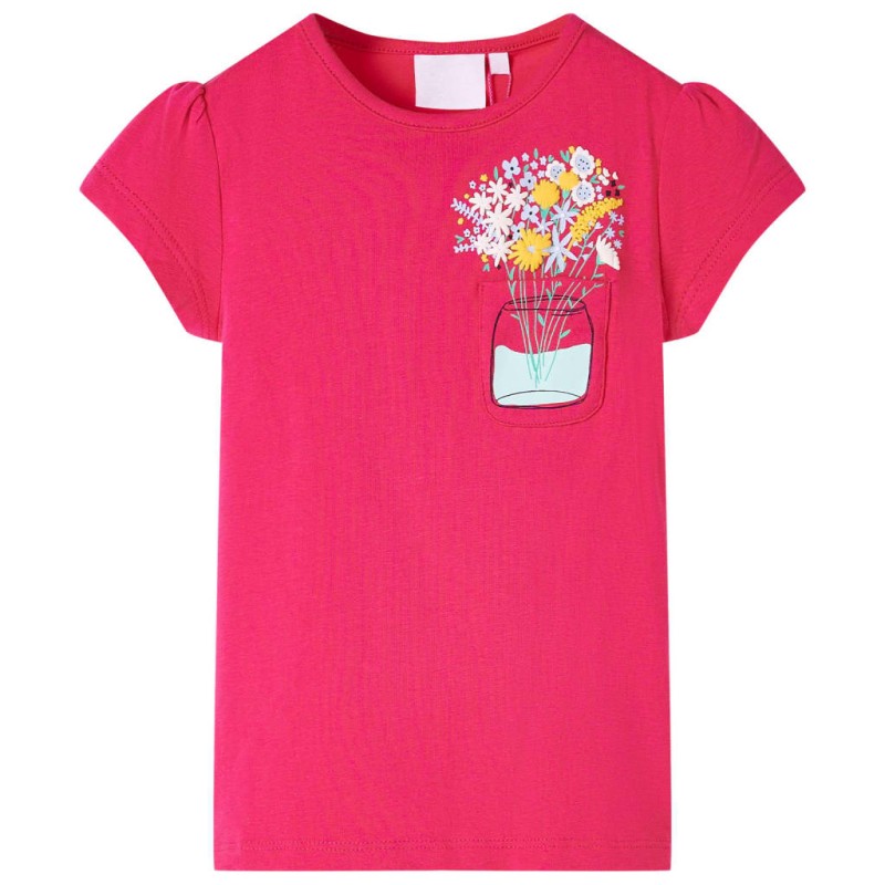 Kinder-T-Shirt Knallrosa 128 Kinder-T-Shirt Knallrosa 128