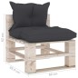 Outdoor-Mittelsofa Paletten mit Kissen Kiefernholz Outdoor-Mittelsofa Paletten mit Kissen Kiefernholz