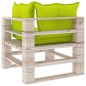 Garten-Ecksofa aus Paletten mit Kissen Kiefernholz Garten-Ecksofa aus Paletten mit Kissen Kiefernholz