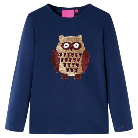 Kinder-Langarmshirt Marineblau 140