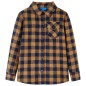 Kinderhemd Karomuster Cognac und Blau 92 Kinderhemd Karomuster Cognac und Blau 92