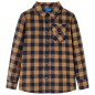Kinderhemd Karomuster Cognac und Blau 116 Kinderhemd Karomuster Cognac und Blau 116