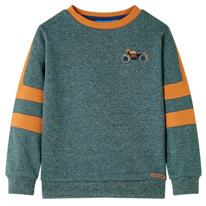 Kinder-Sweatshirt Dunkelgrün Melange 128 Kinder-Sweatshirt Dunkelgrün Melange 128