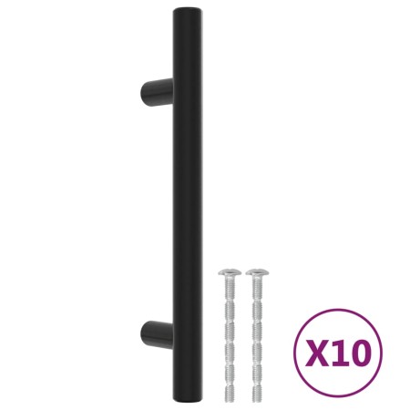 vidaXL Möbelgriffe 10 Stk. Schwarz 96 mm Edelstahl