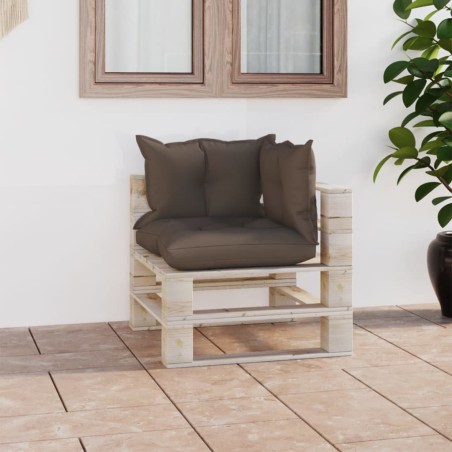 Garten-Ecksofa aus Paletten mit Kissen Kiefernholz