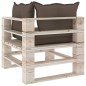 Garten-Ecksofa aus Paletten mit Kissen Kiefernholz Garten-Ecksofa aus Paletten mit Kissen Kiefernholz