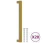 vidaXL Möbelgriffe 20 Stk. Golden 224 mm Edelstahl vidaXL Möbelgriffe 20 Stk. Golden 224 mm Edelstahl