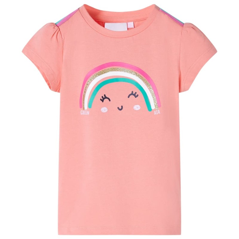 Kinder-T-Shirt Korallenrosa 128 Kinder-T-Shirt Korallenrosa 128